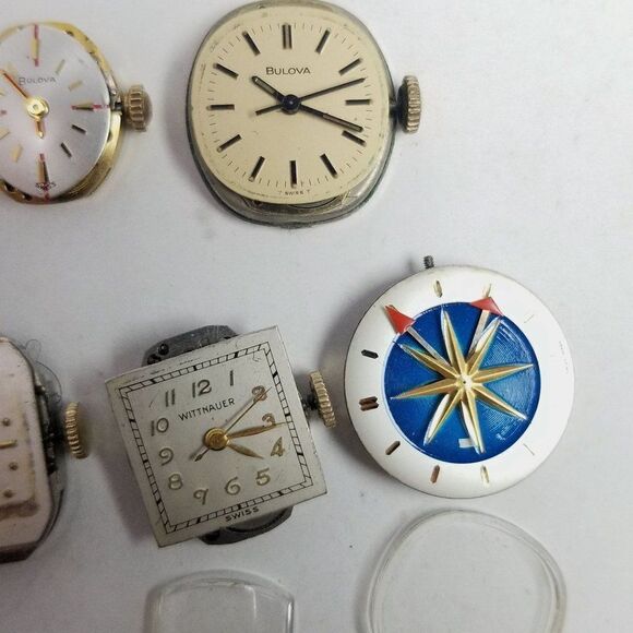 Vintage Broken Mechanical Watch Lot, Faces Craft Repurpose Supplies Repair - Picture 3 of 5